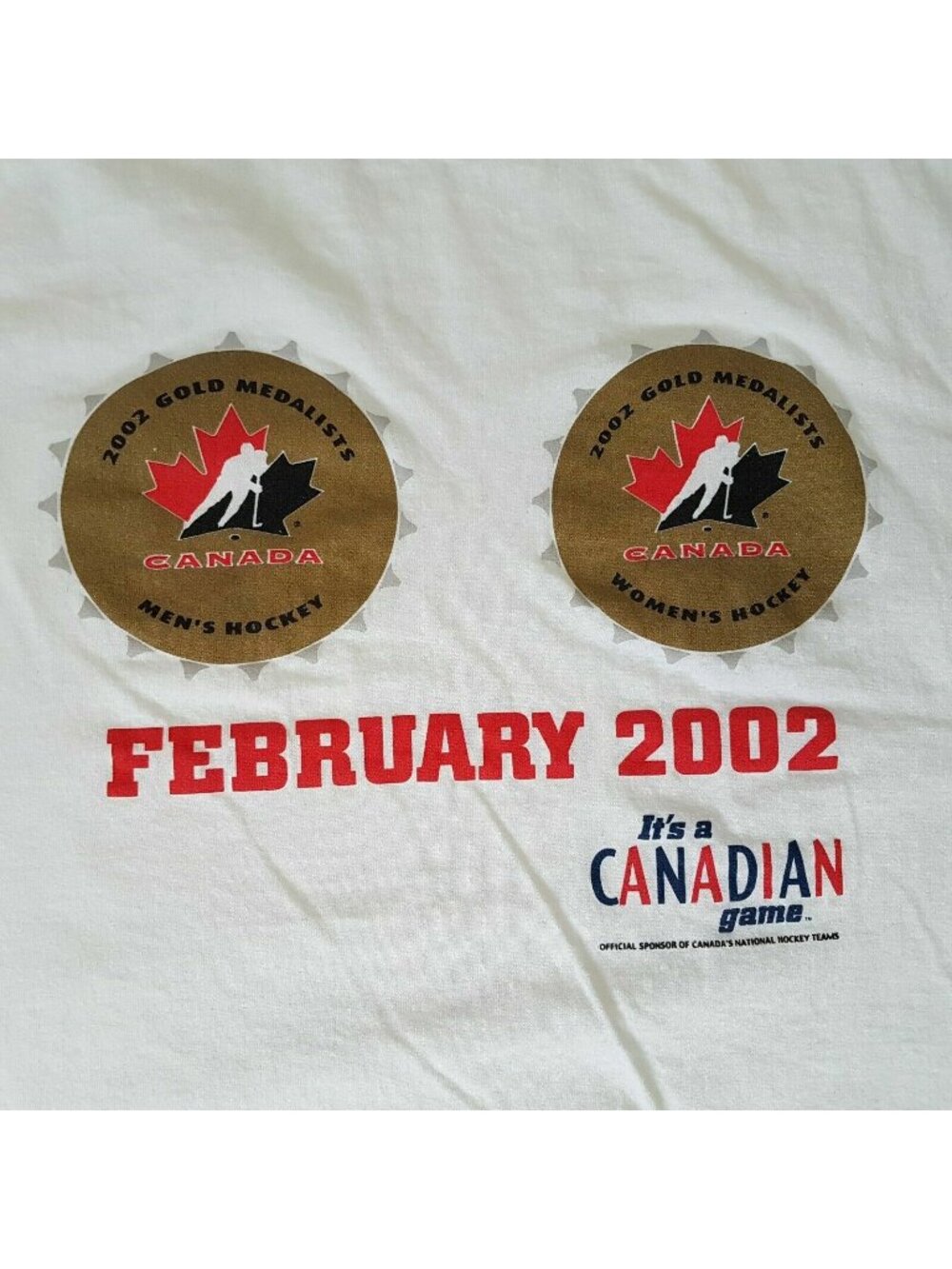 Canadian Hockey Gold Medalists 2002 T-Shirt Canada Men's Size XL